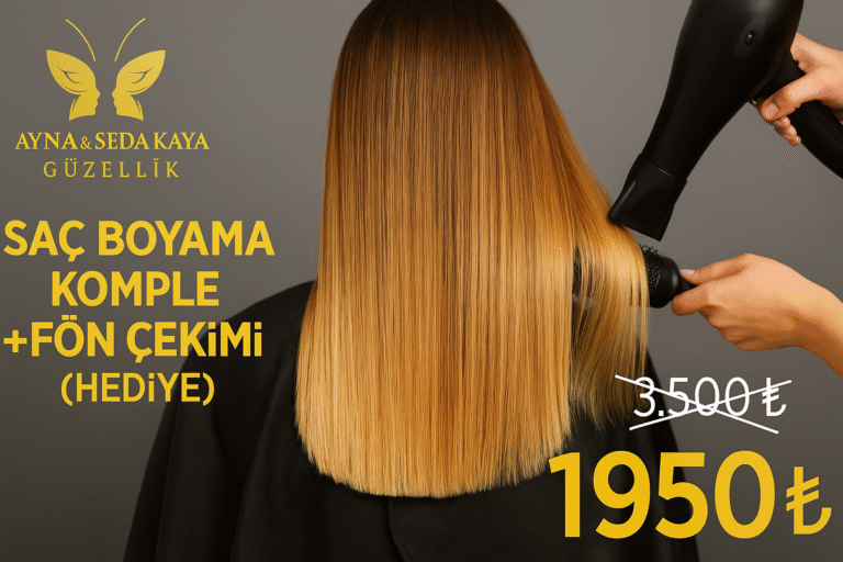 169 Saç Boyama Komple +Fön Çekimi (HEDİYE)