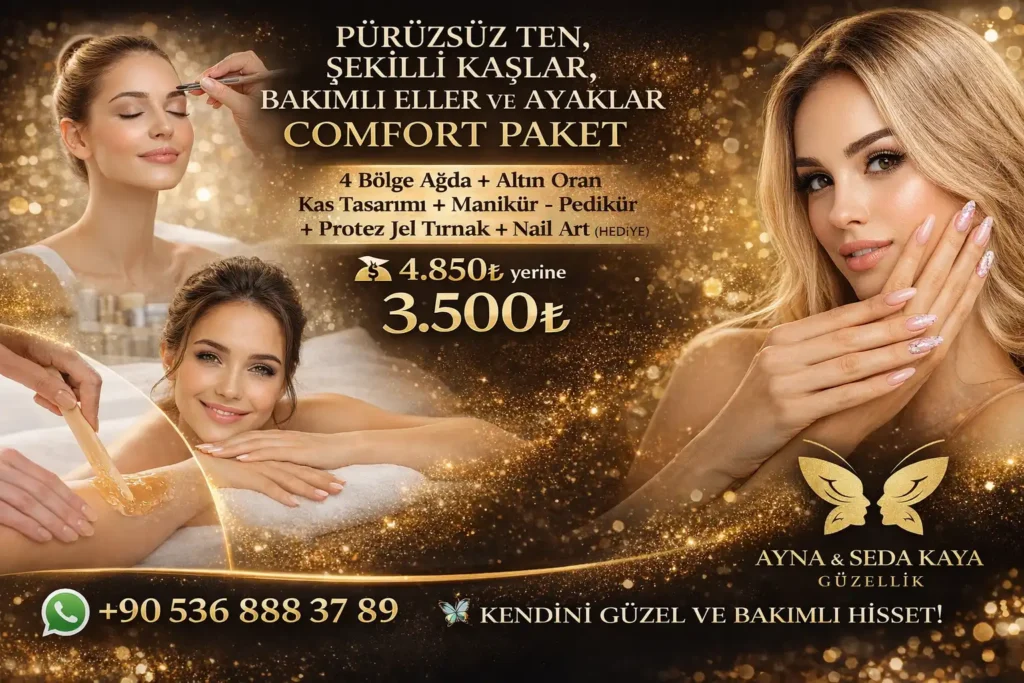 169 10 PÜRÜZSÜZ TEN ŞEKİLLİ KAŞLAR BAKIMLI ELLER VE AYAKLAR COMFORT PAKET